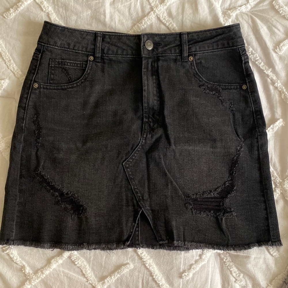Black Jean Skirt